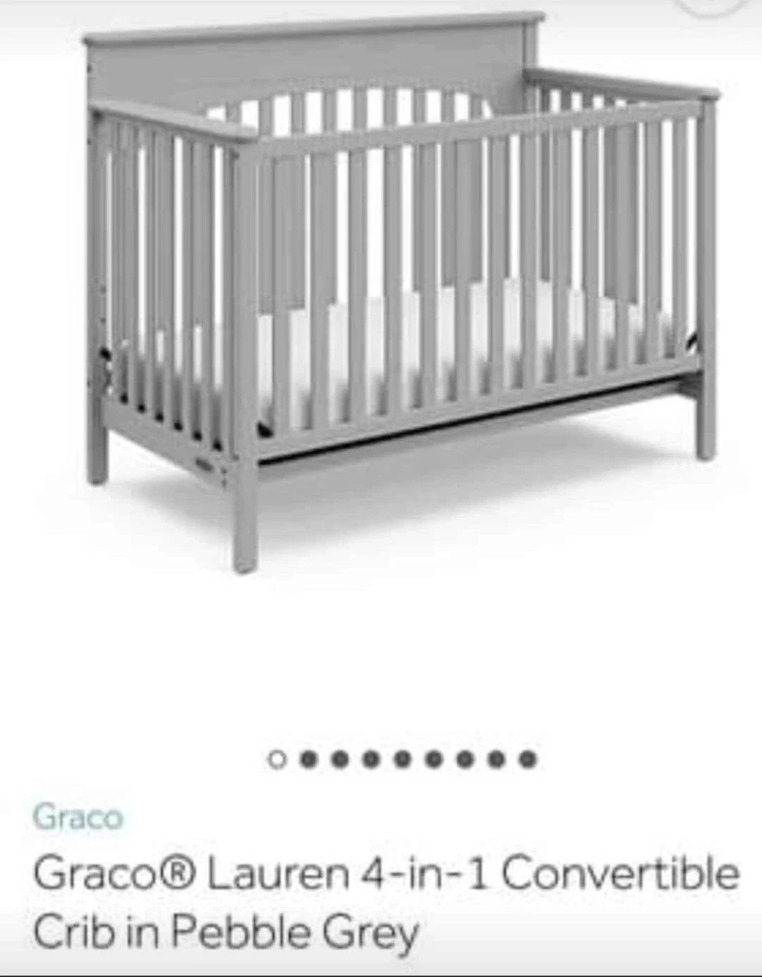 Graco Lauren 4-in-1 Convertible Crib - Pebble Grey