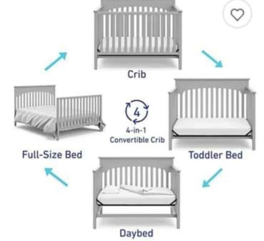 Graco Lauren 4-in-1 Convertible Crib - Pebble Grey - photo 4