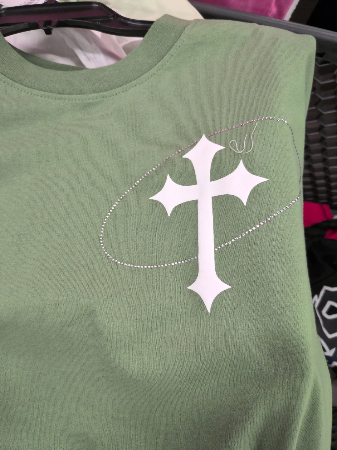 Green Los Angeles Graphic T-Shirt with Cross Design - photo 5