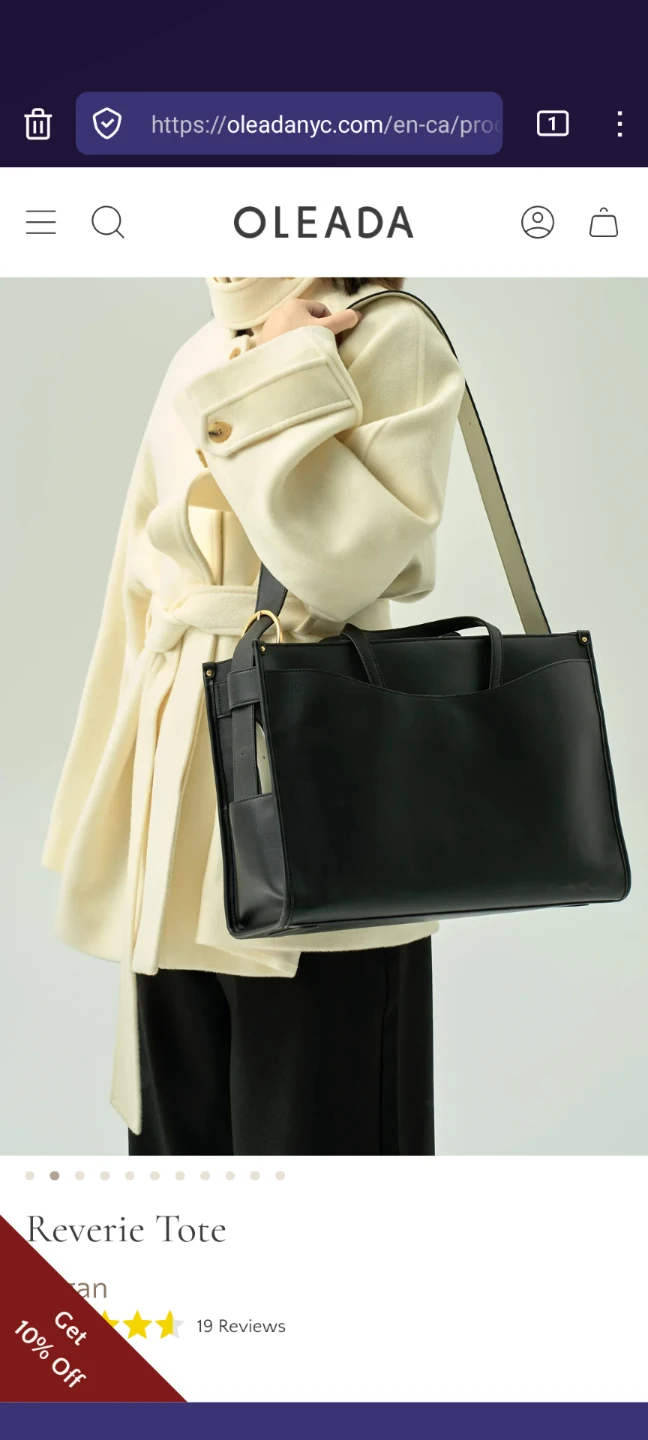 Oleada Reverie Tote in Black with Bag Charm - photo 4