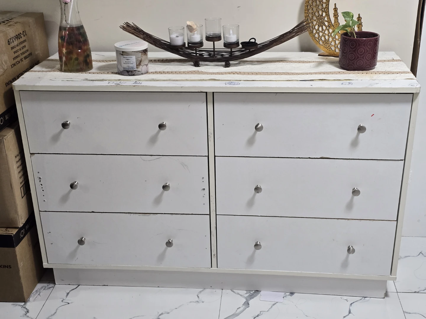 White Dresser with 6 Drawers - photo 5