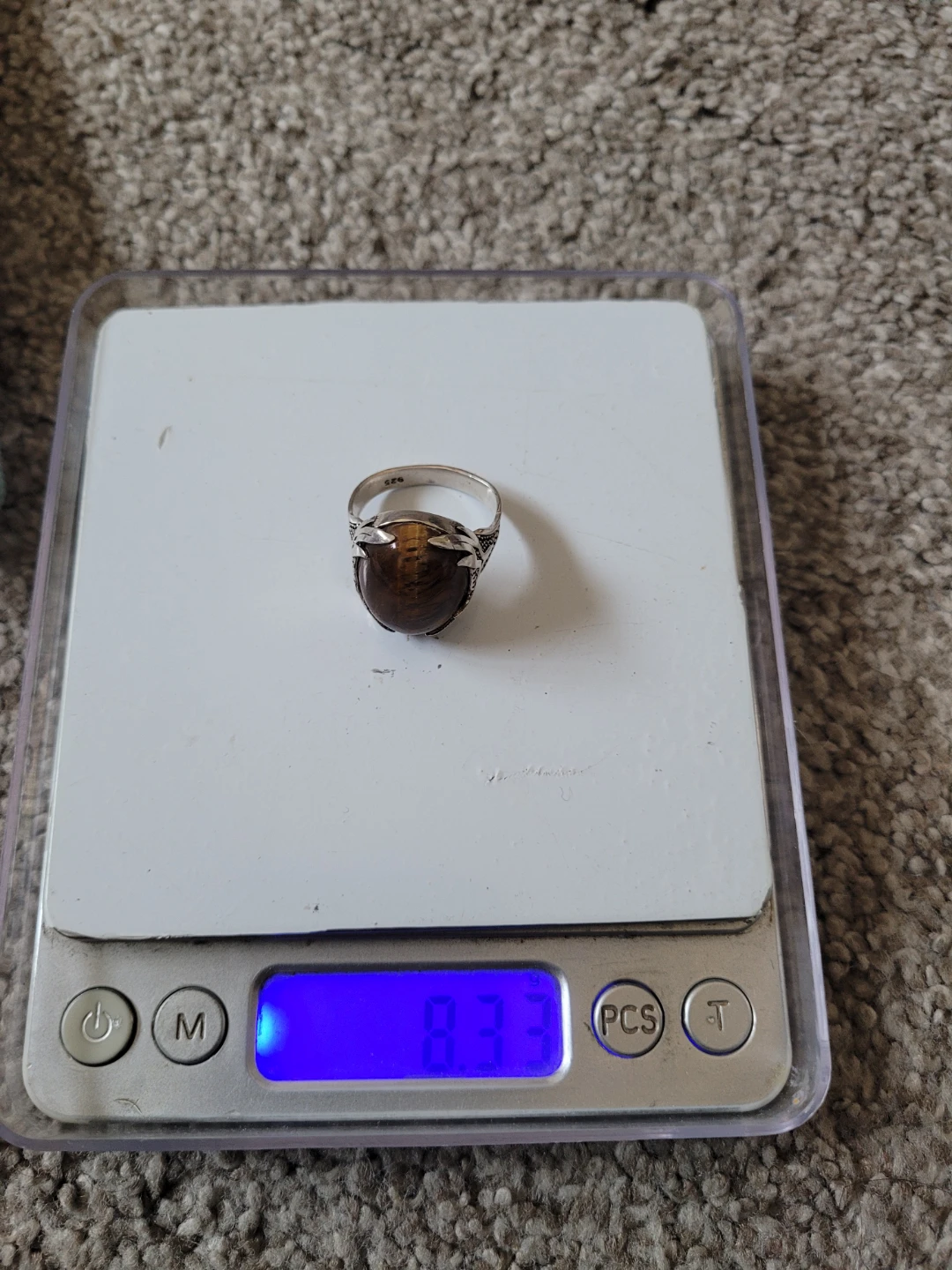 Sterling Silver 925% Tiger's Eye Ring - photo 3