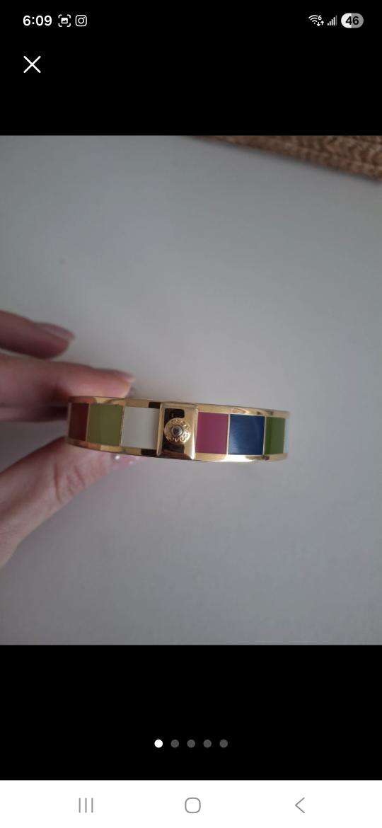 Coach Colour Block Bangle Bracelet Gold Tone - photo 3