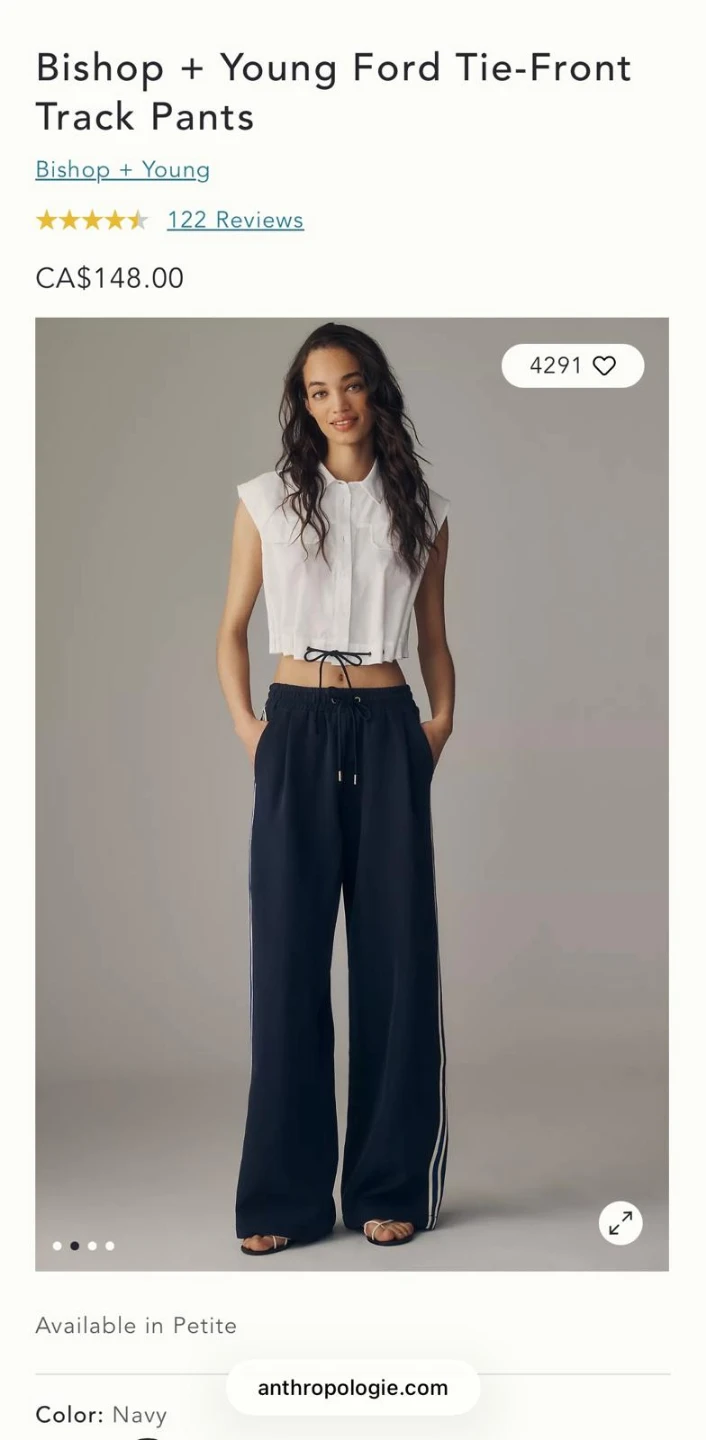 Bishop + Young Ford Tie-Front Track Pants - Navy - photo 2
