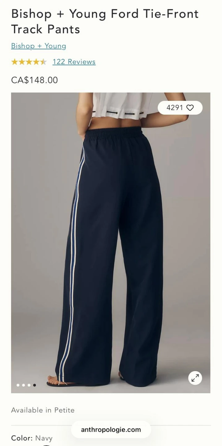 Bishop + Young Ford Tie-Front Track Pants - Navy - photo 3