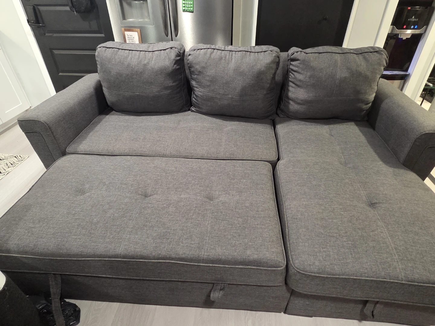Grey Sectional Sofa with Storage - photo 2