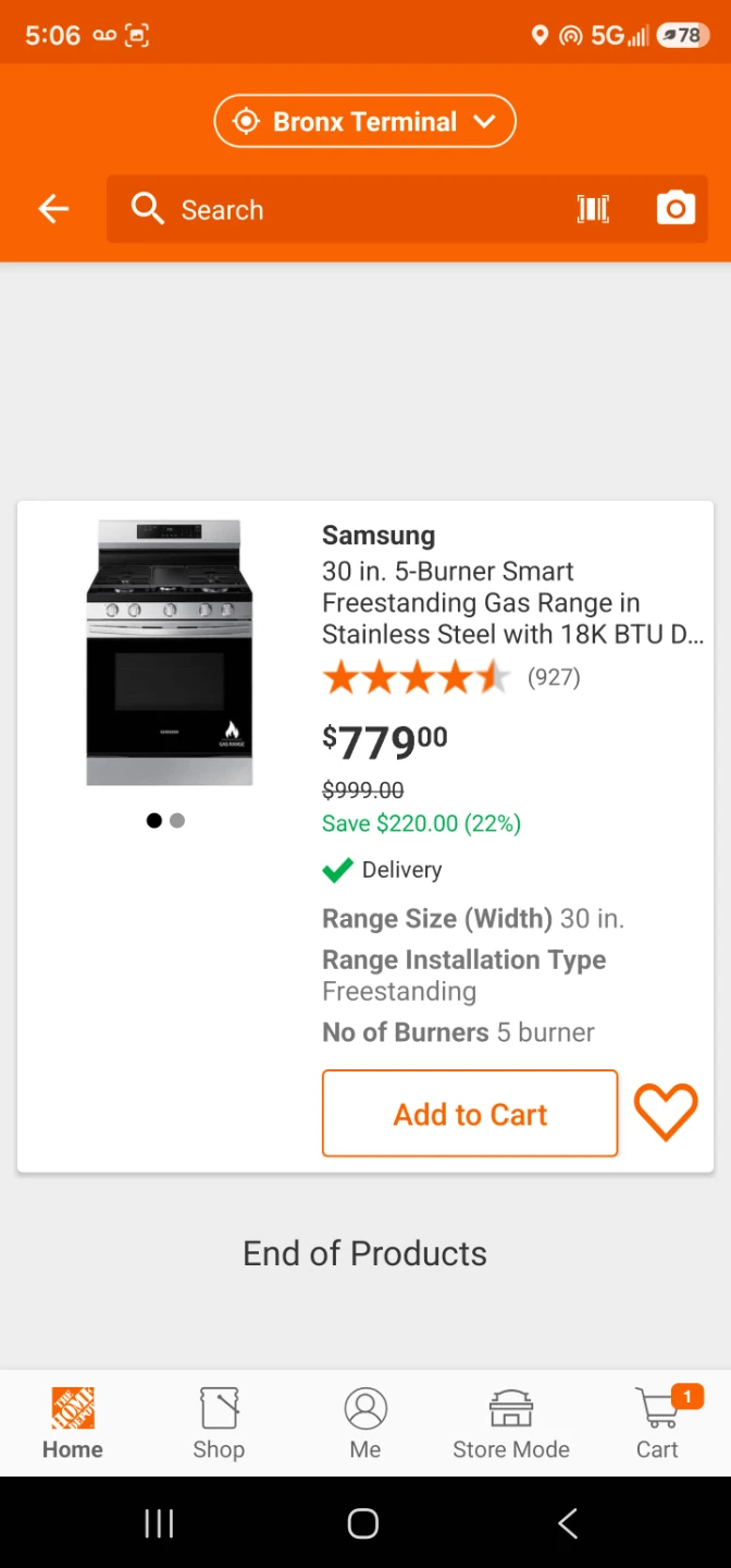 New Samsung 30in SS gas stove FREE DELIVERY INSTALL WARRANTY