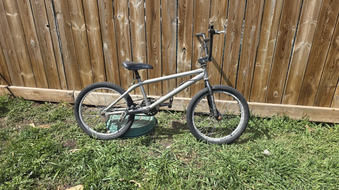 Silver BMX Bike