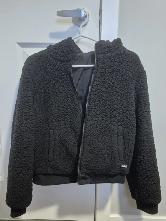 Reversible Black Sherpa Fleece Hooded Jacket - photo 3