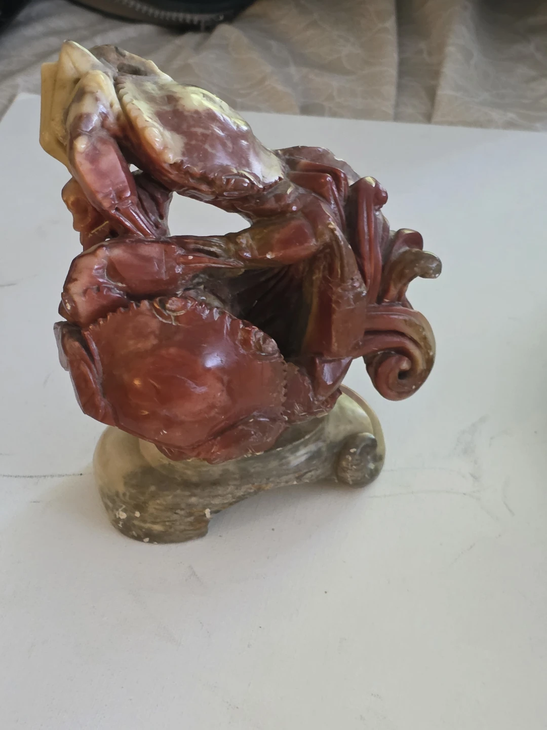 Carved Stone Crab Sculpture