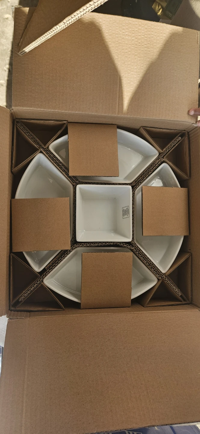 White Ceramic Serving Platter Set