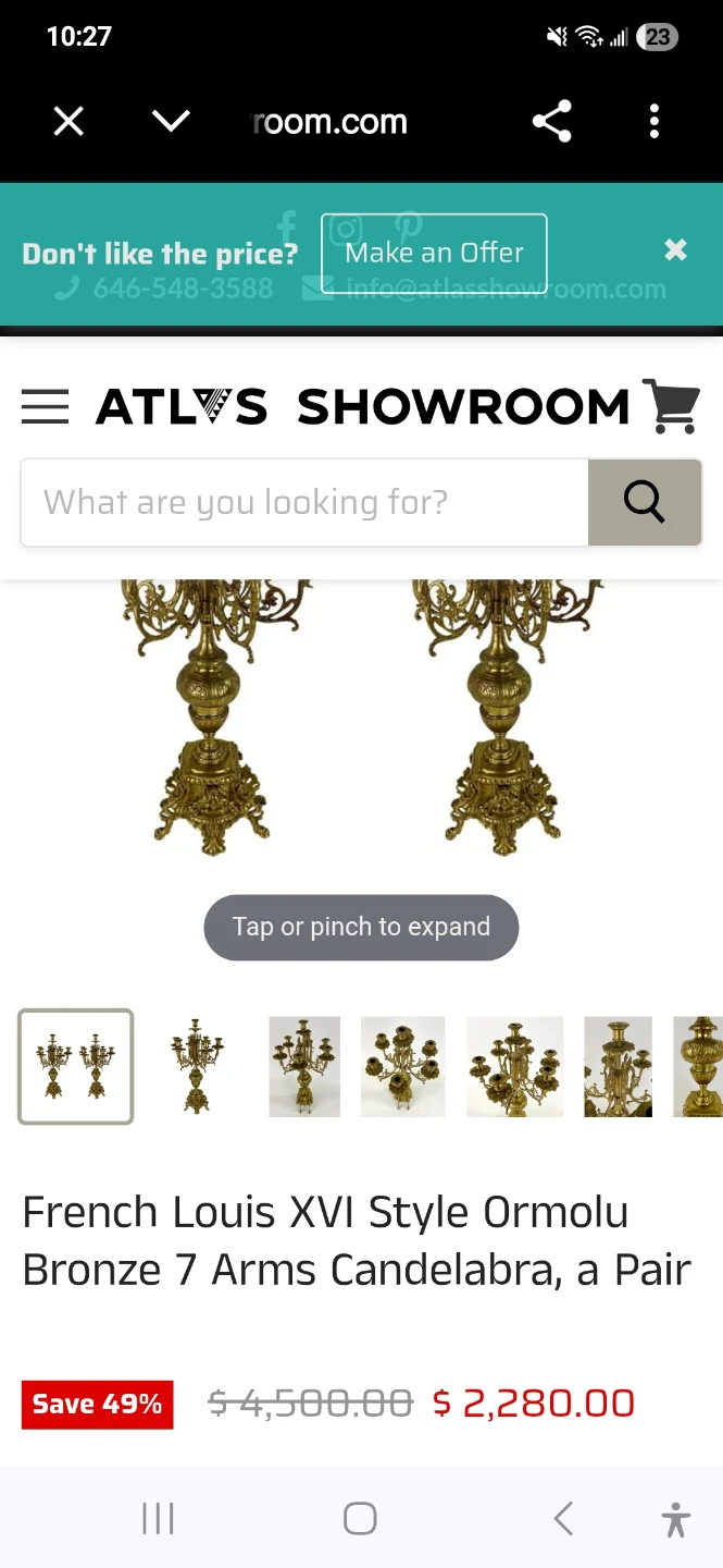 French Louis XVI Style Candelabra, Pair