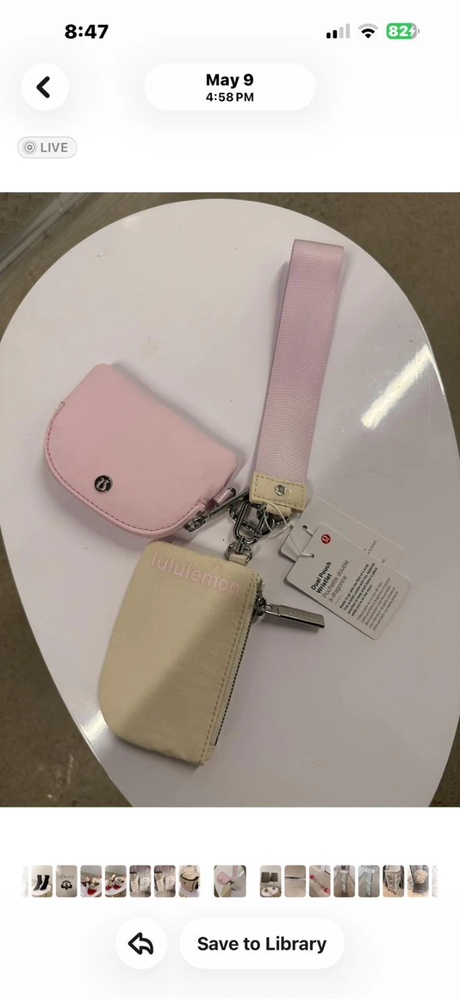 Lululemon Dual Pouch Wristlet - Pink and Beige