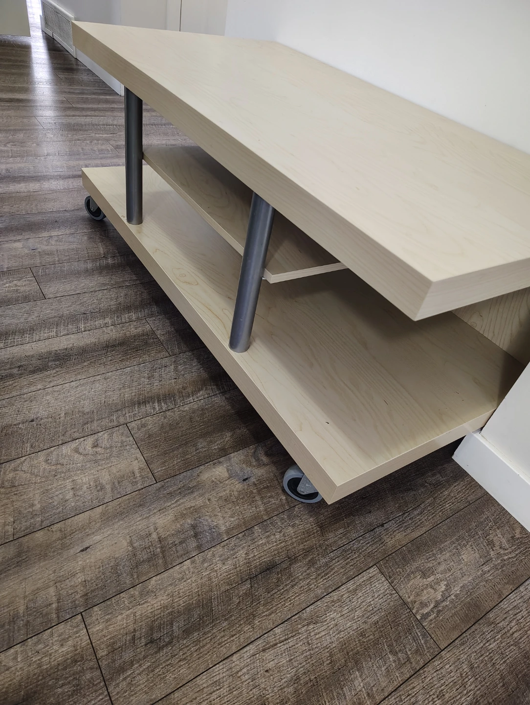 Wood Entertainment Stand with Wheels - photo 3