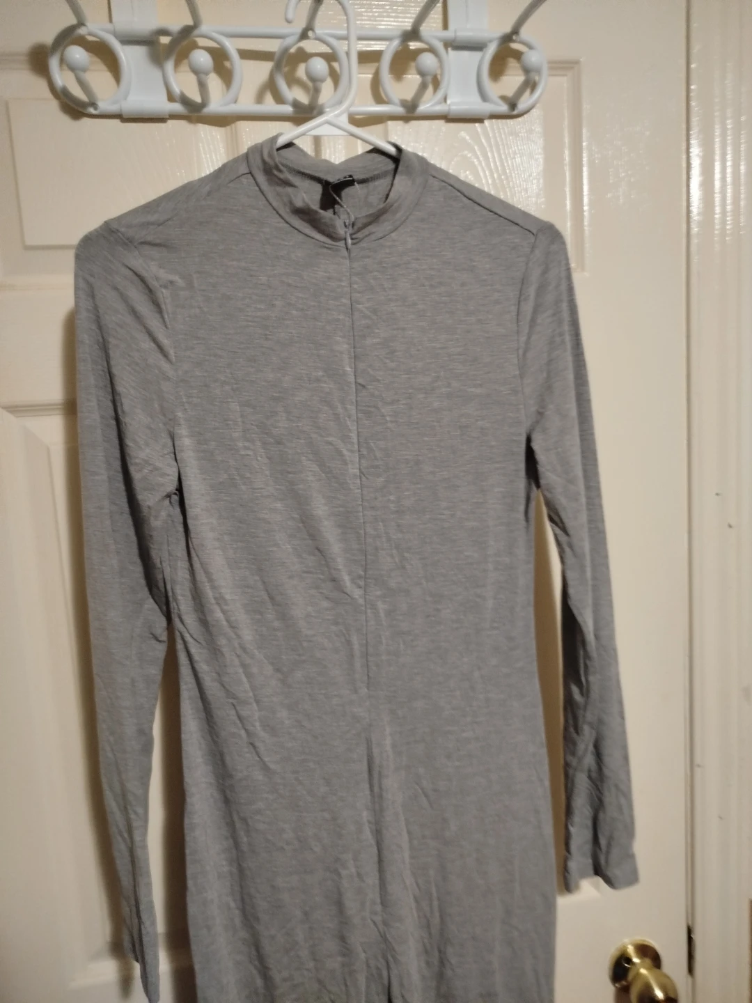 SHEIN Grey Long Sleeve Bodysuit Jumpsuit Size M - photo 3