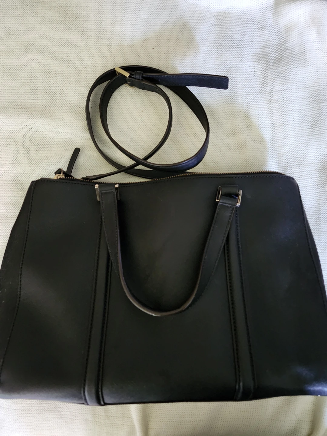 Kate Spade New York Black Leather Tote Bag with Shoulder Strap - photo 2