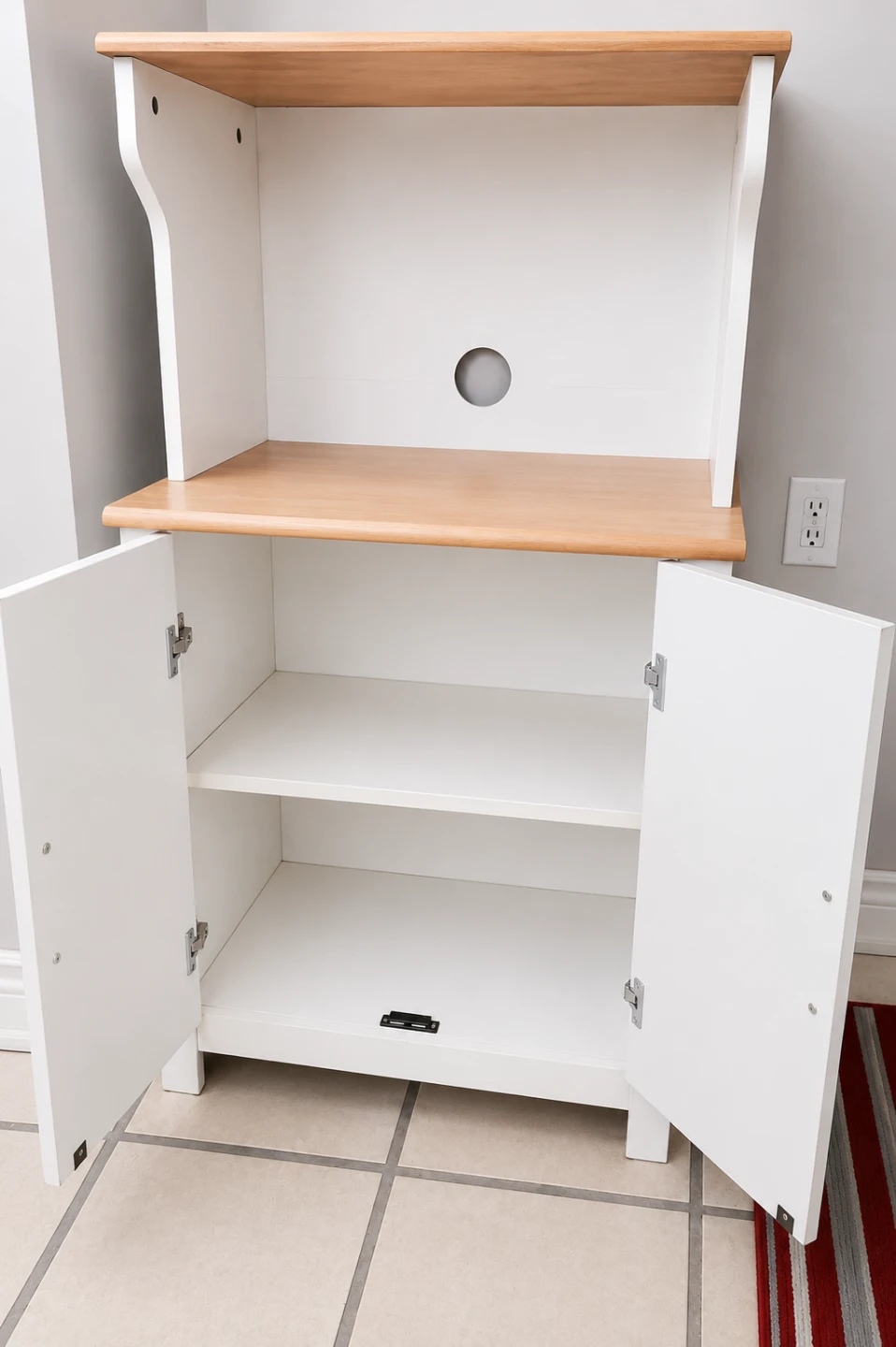 White Microwave/Utility cabinet - photo 2