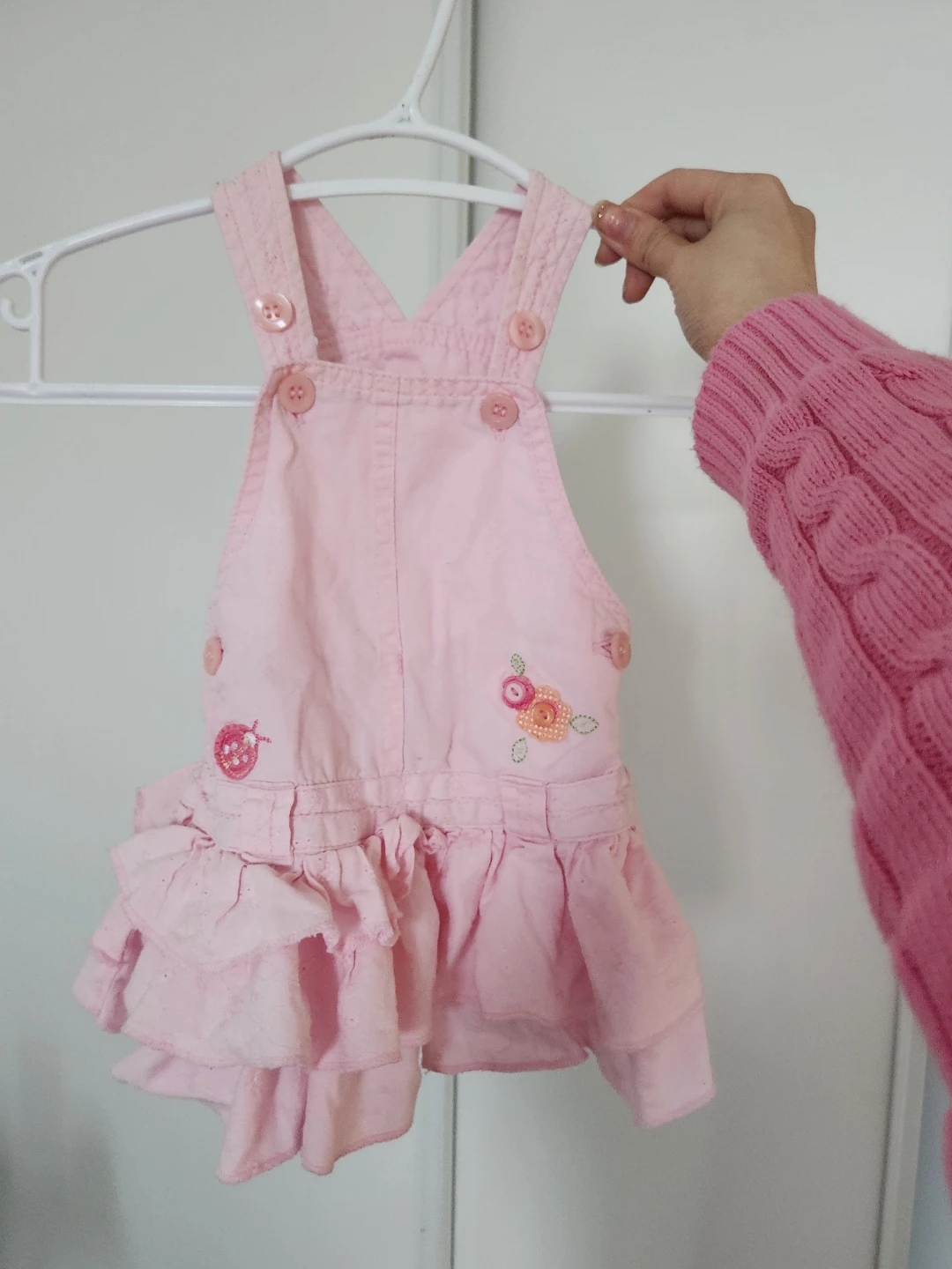 Pink Baby Overalls Dress 0-3M - photo 2