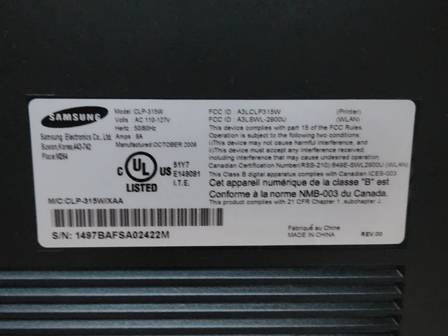 Samsung CLP-315W Color Laser Printer - photo 4