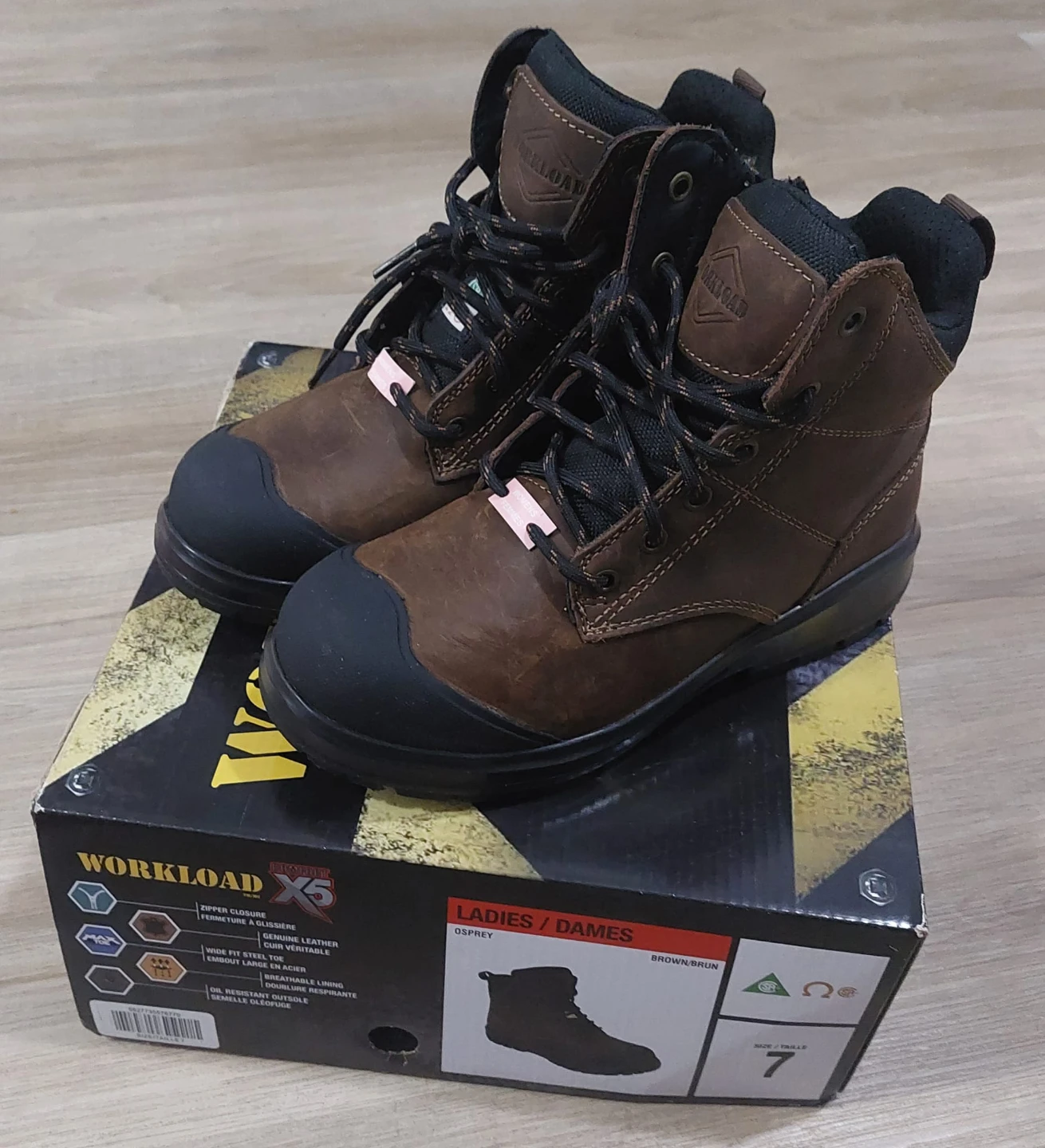 Workload X5 Osprey Ladies Work Boots Size 7