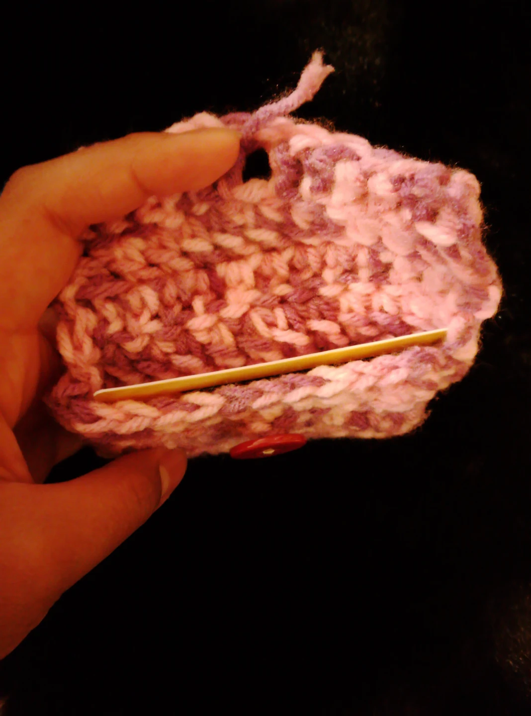 Handmade Knitted Card Holder Pink/Purple - photo 3