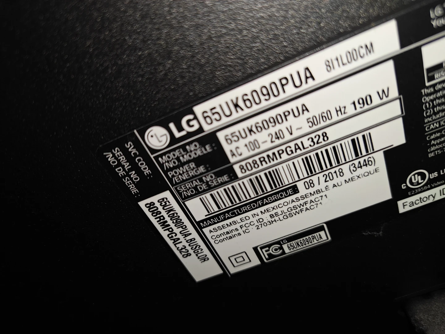 LG Television TV 4K 65" Inch 65UK6090PUA - photo 3