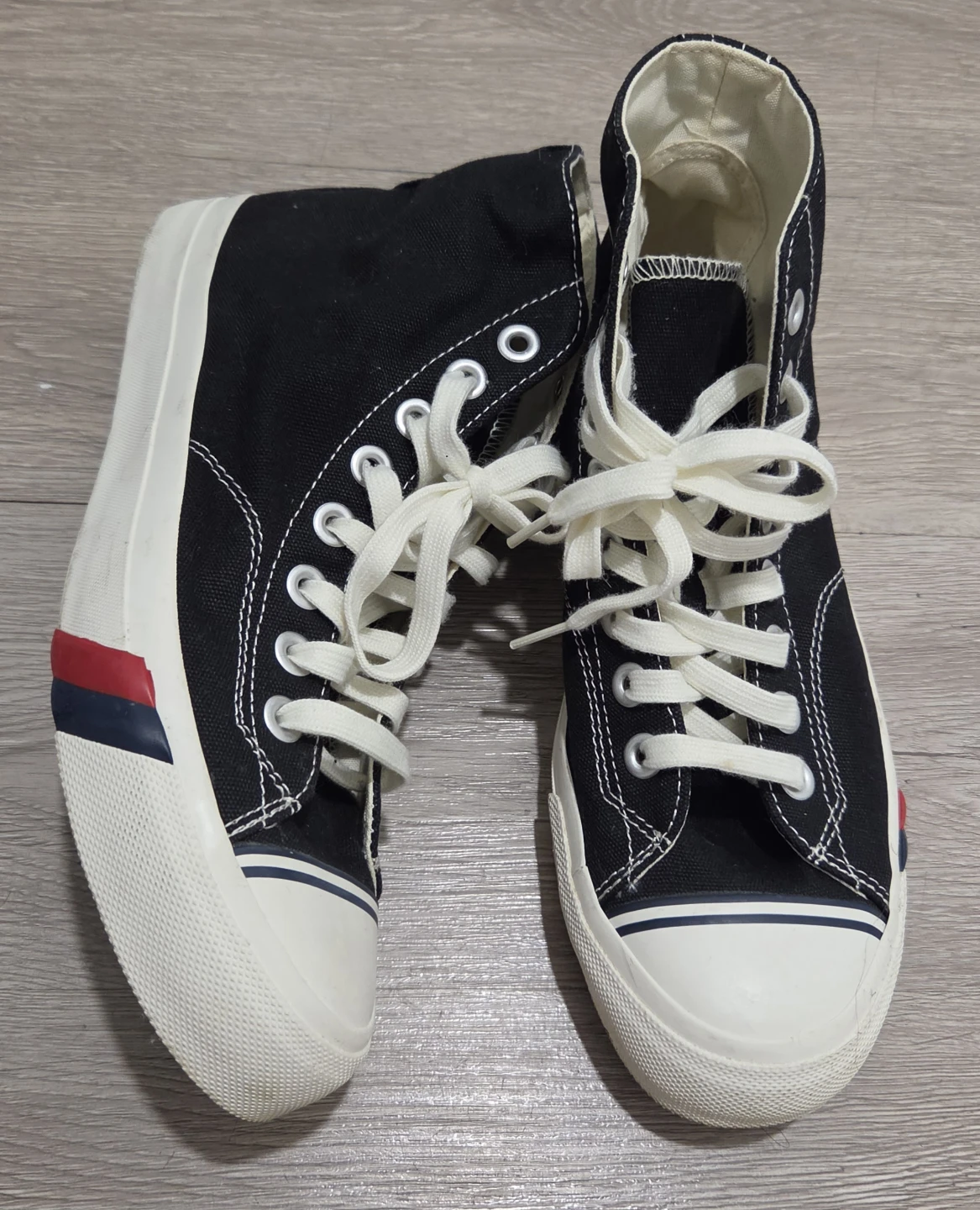 PRO-Keds black high-top canvas sneakers white laces - photo 3