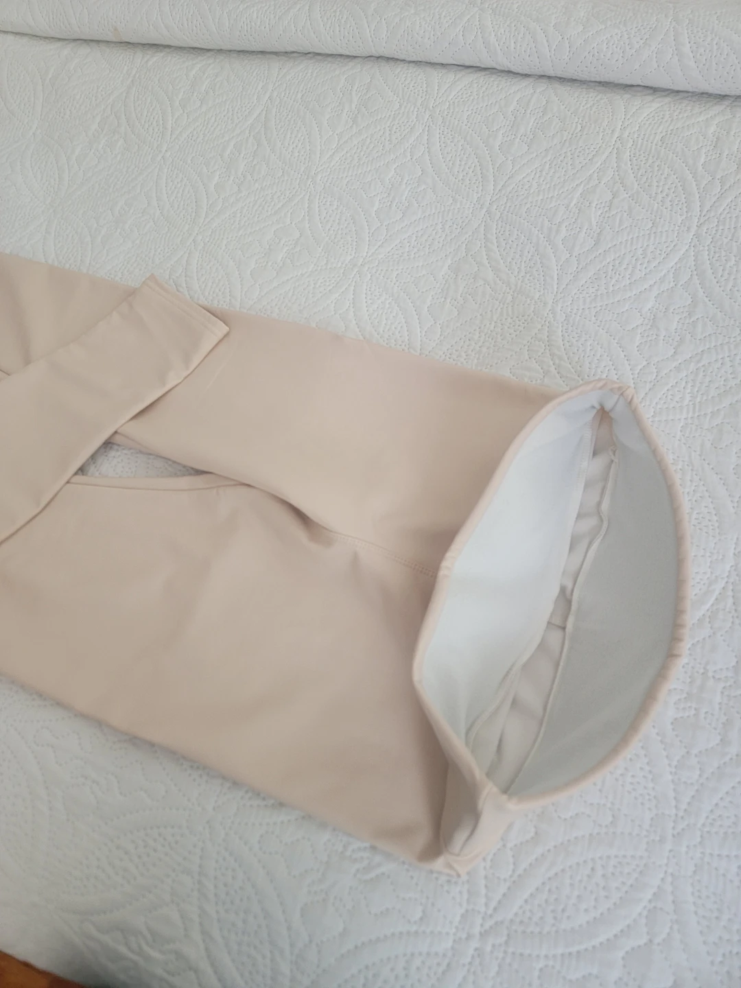 Women's Beige Faux Leather Leggings - photo 2