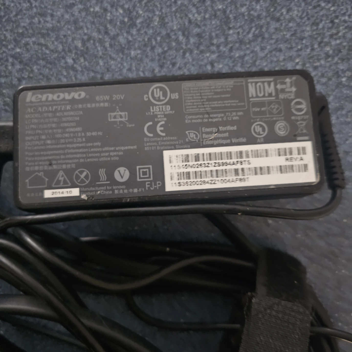 Lenovo 65W 20V AC Adapter Laptop Charger