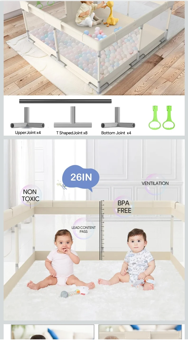 Baby Playpen - Grey 47x47inch - photo 4