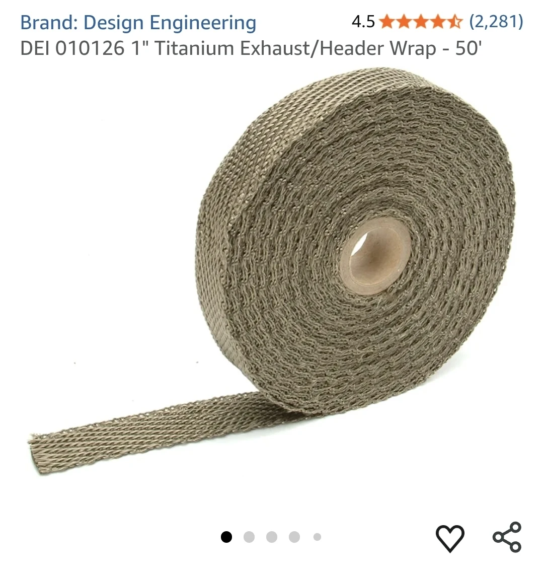 DEI Titanium Exhaust Header Heat Wrap - 50'
