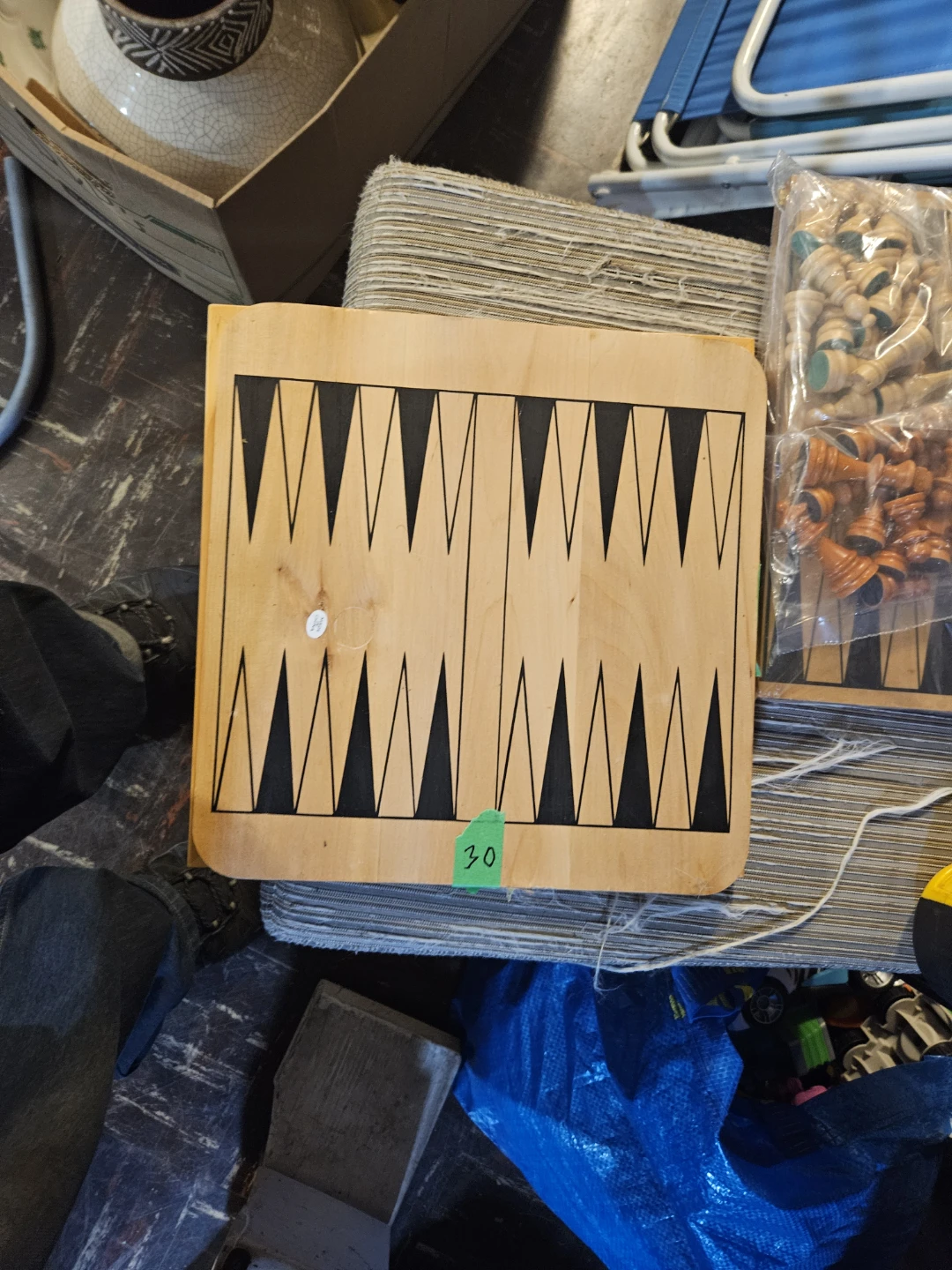 Wooden Backgammon Set with Pieces - photo 2