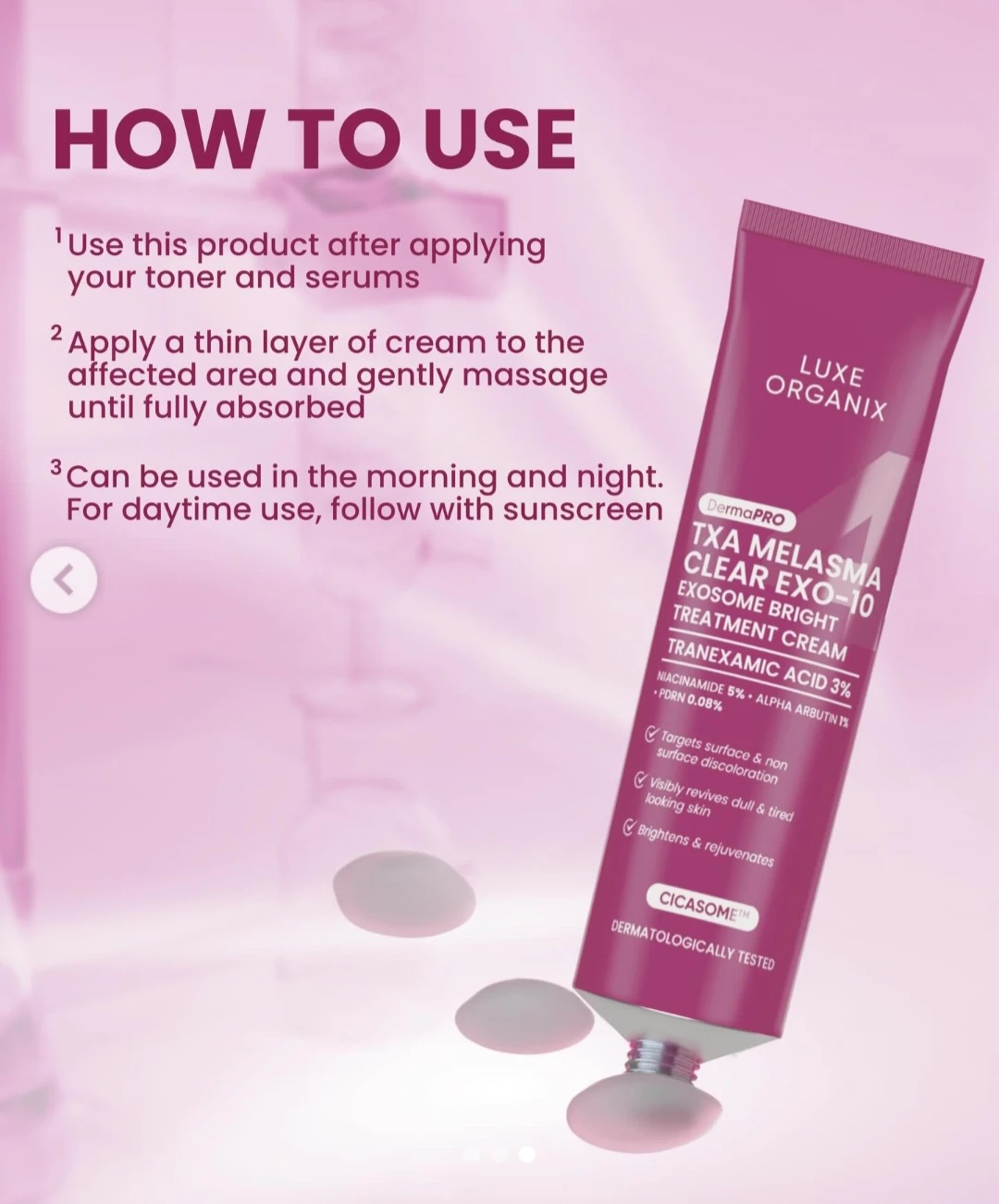 Luxe Organix TXA Melasma Clear Exo-10 Bright Treatment Cream - photo 3
