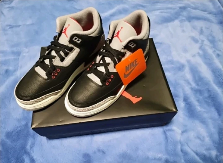 Air Jordan 3 Retro Black Cement- Size 6.5Y