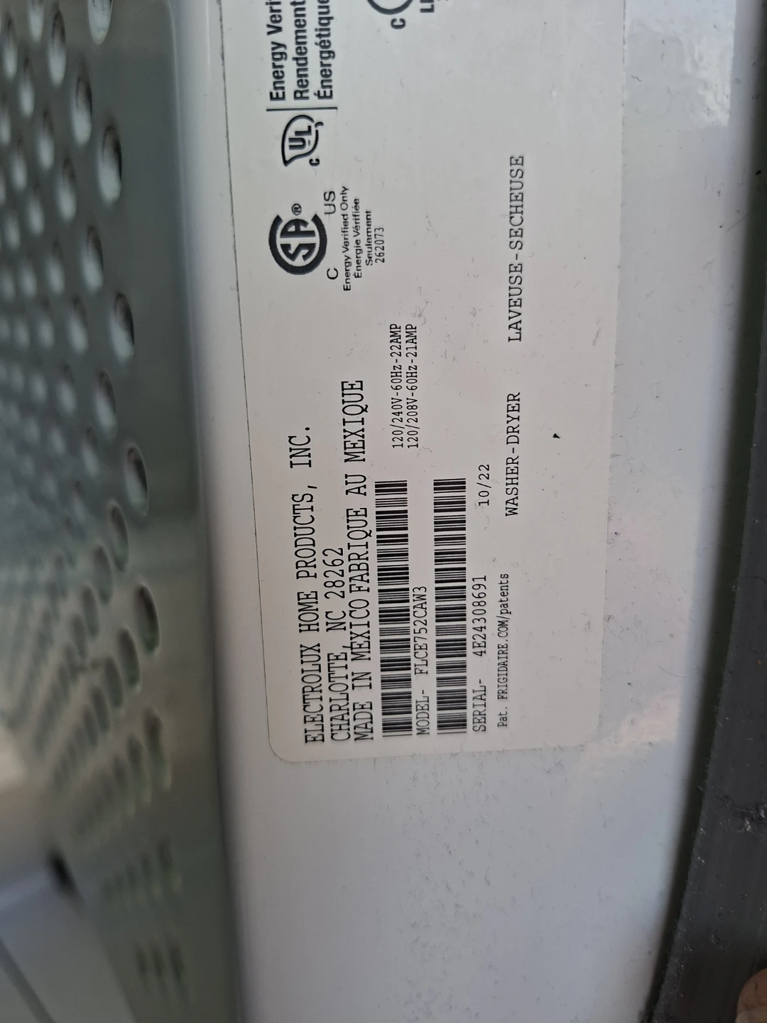FREE DELIVERY!! Stackable Frigidaire Washer Dryer combo $750 - photo 5