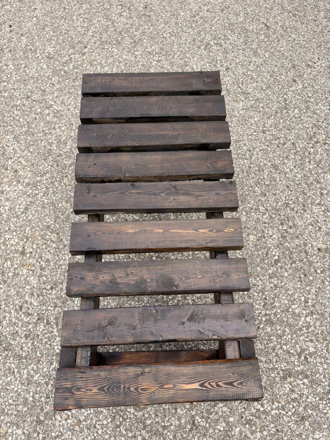 Black bench made out of wood (hamdmade) - photo 4