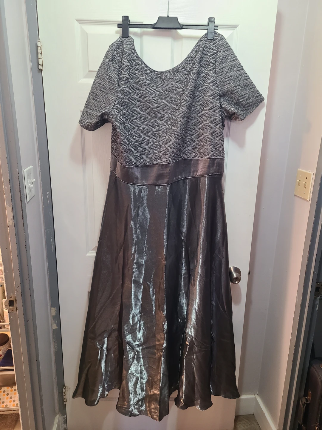 Woman Grey Textured Maxi Dress Size 24