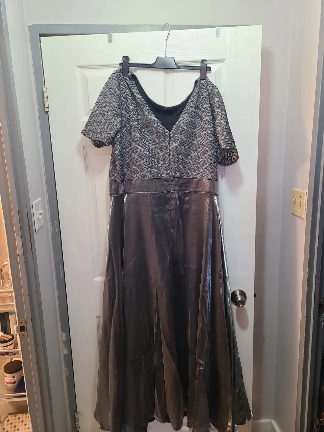 Woman Grey Textured Maxi Dress Size 24 - photo 2