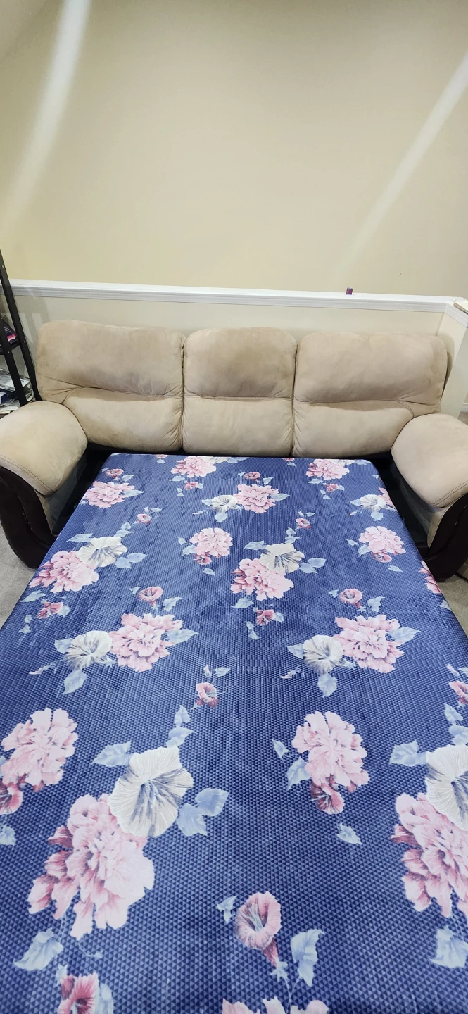 3-Seater Sofa Bed with Floral Mattress Cover - photo 4