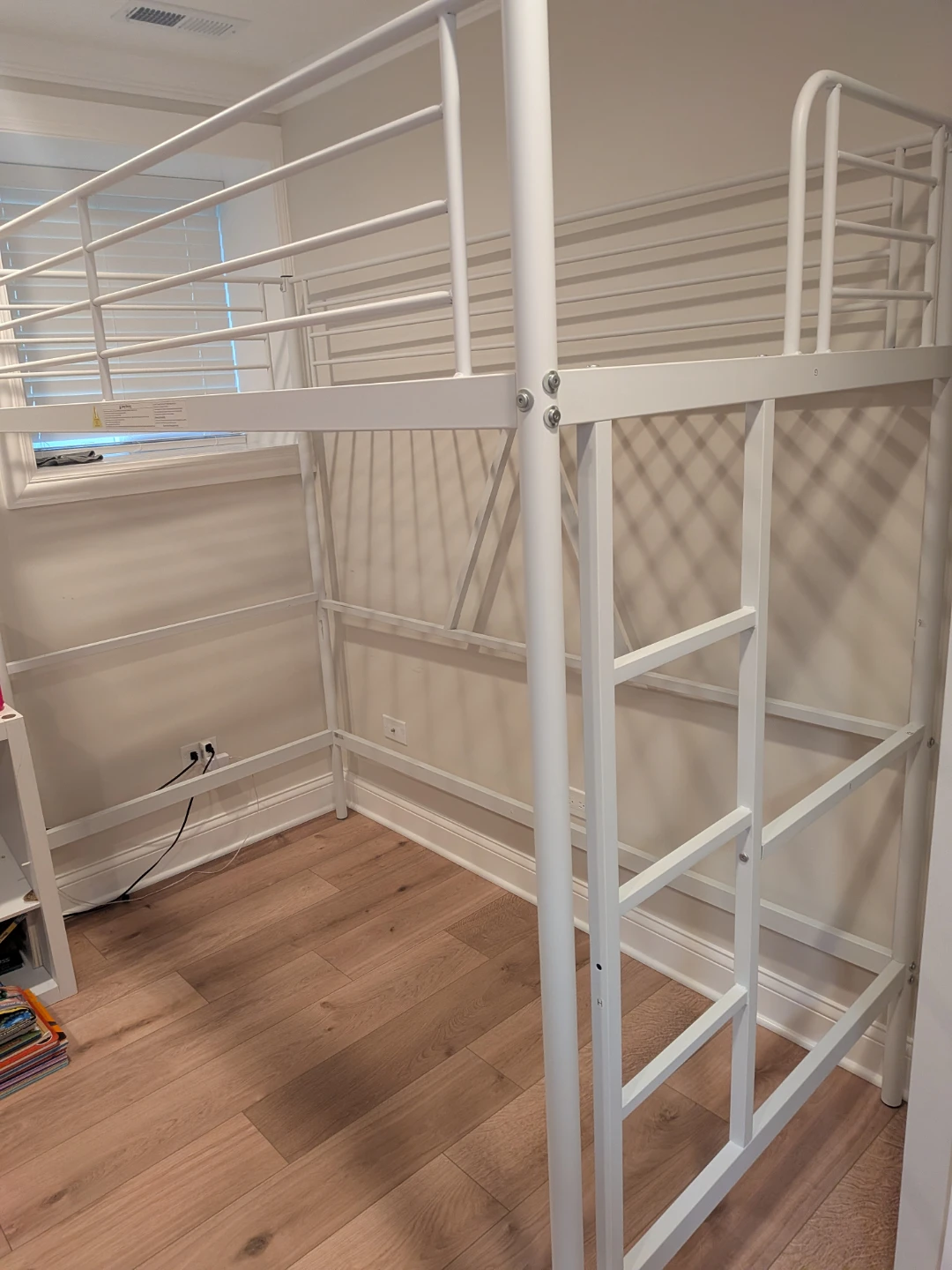 White Metal Loft Bed Frame - Twin Size - photo 2