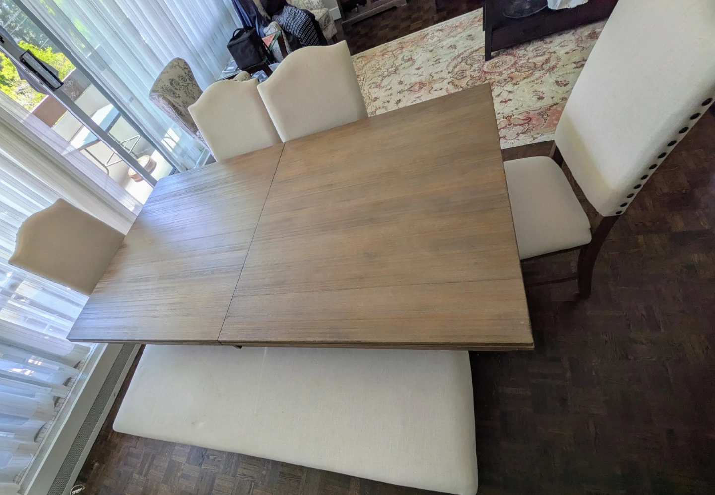 Extendable Dining Table with Chairs and Bench - photo 2