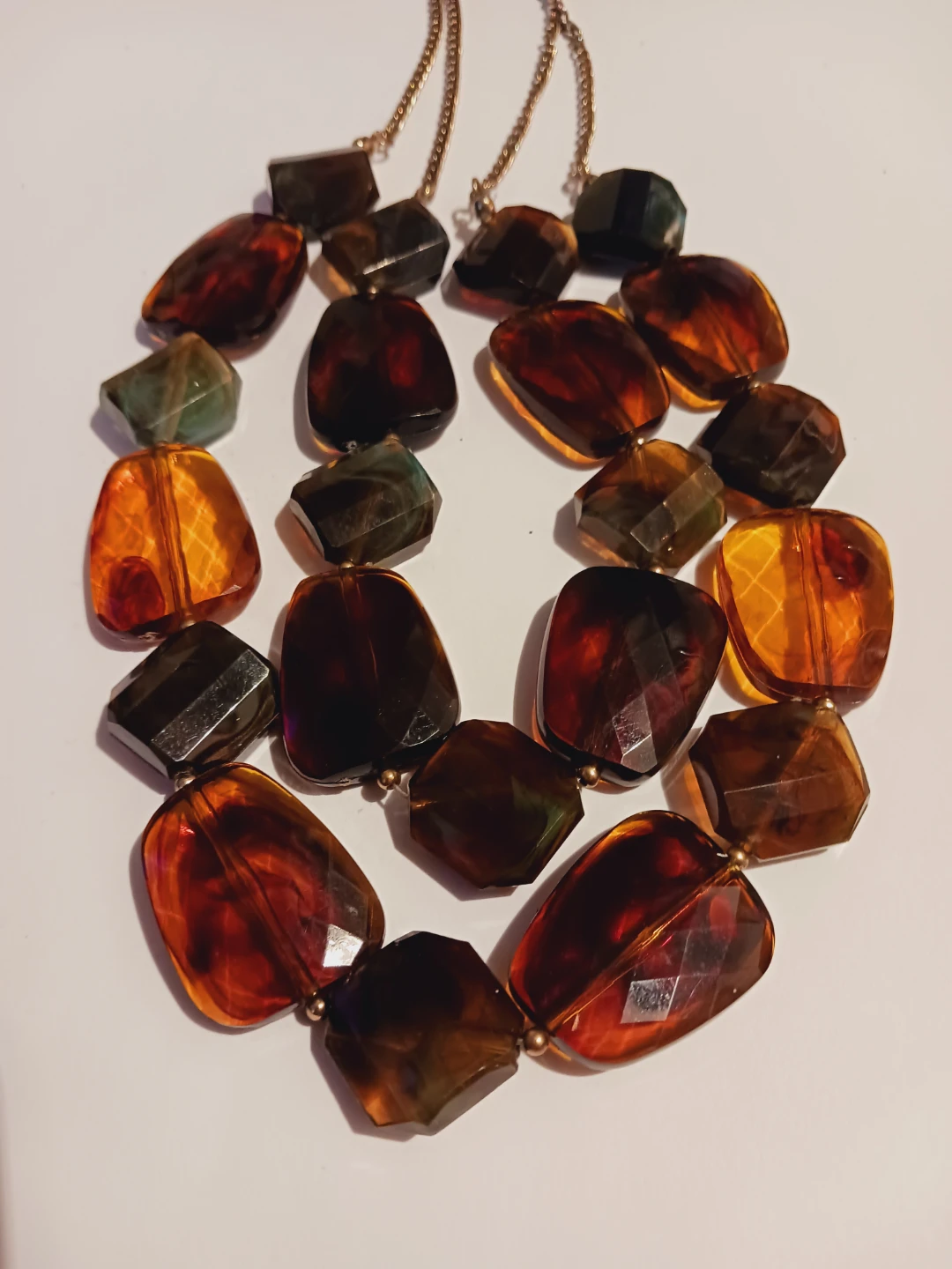 Beautiful Amber Lucite Statement Necklace - photo 4