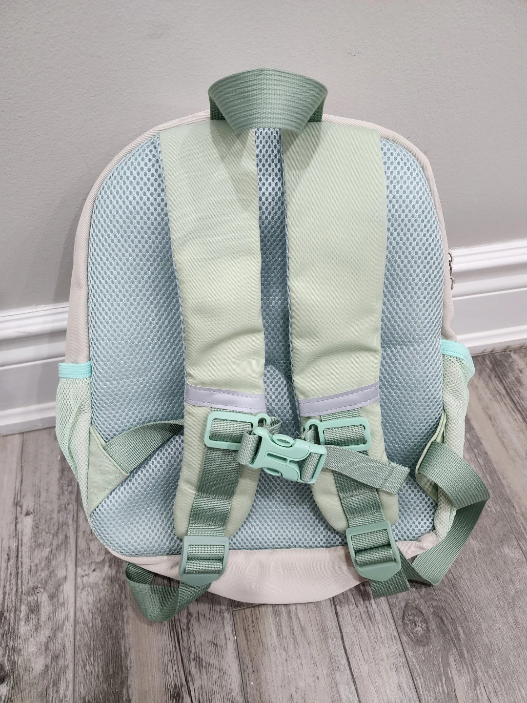 Children's Backpack - Cream & Pink Checkered