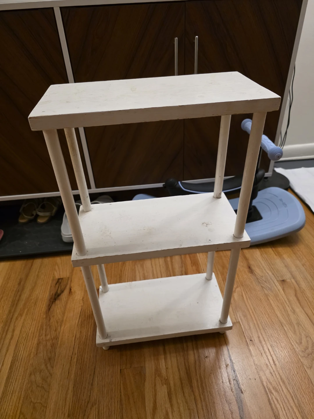 White 3-Tier Wooden Small Shelf