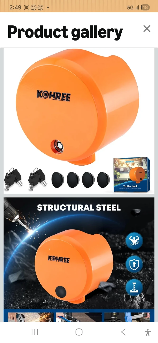 Kohree Orange Trailer Lock