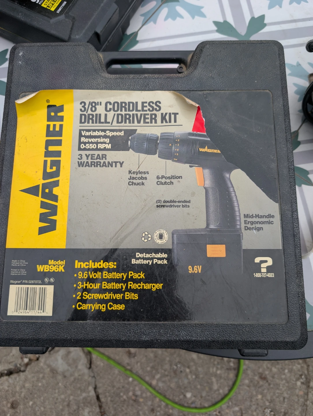 Wagner 3/8" Cordless Drill/Driver Kit WB96K 9.6V