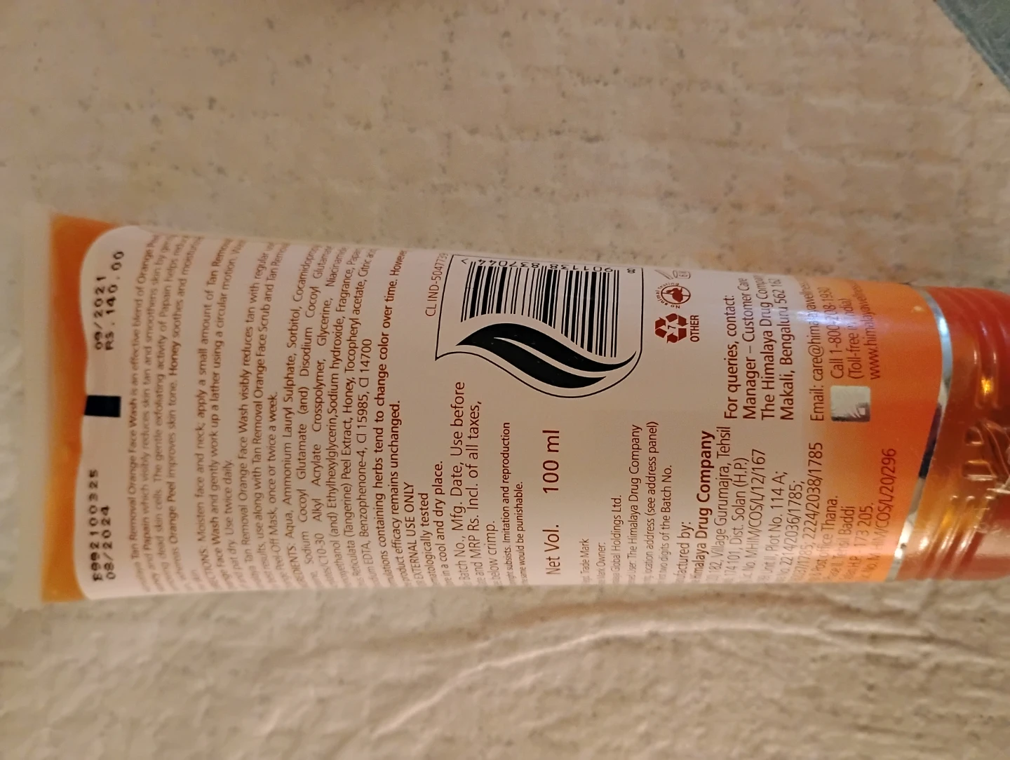 Himalaya Tan Removal Orange Face Wash 100 ml - photo 3