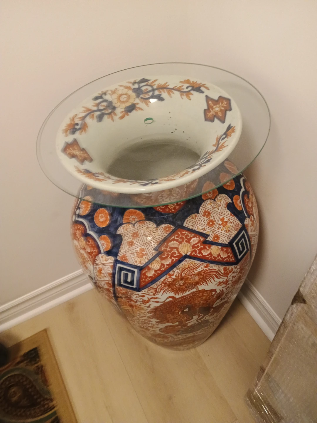 Large Decorative Vase with Glass Top - photo 2
