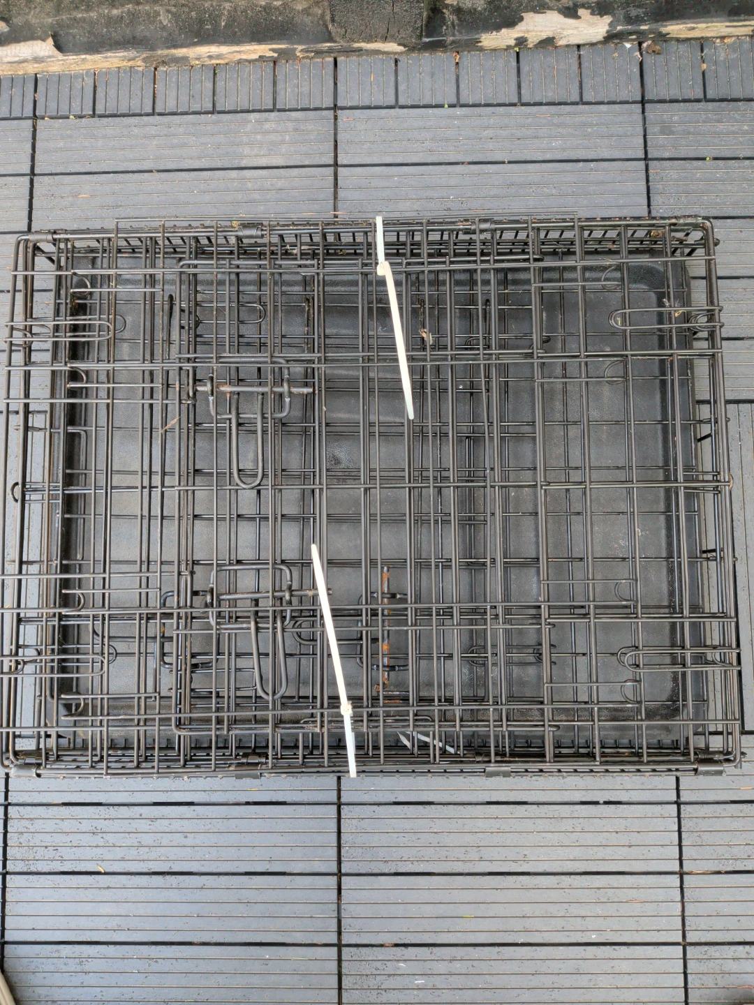 Wire Dog Crate with Black Tray