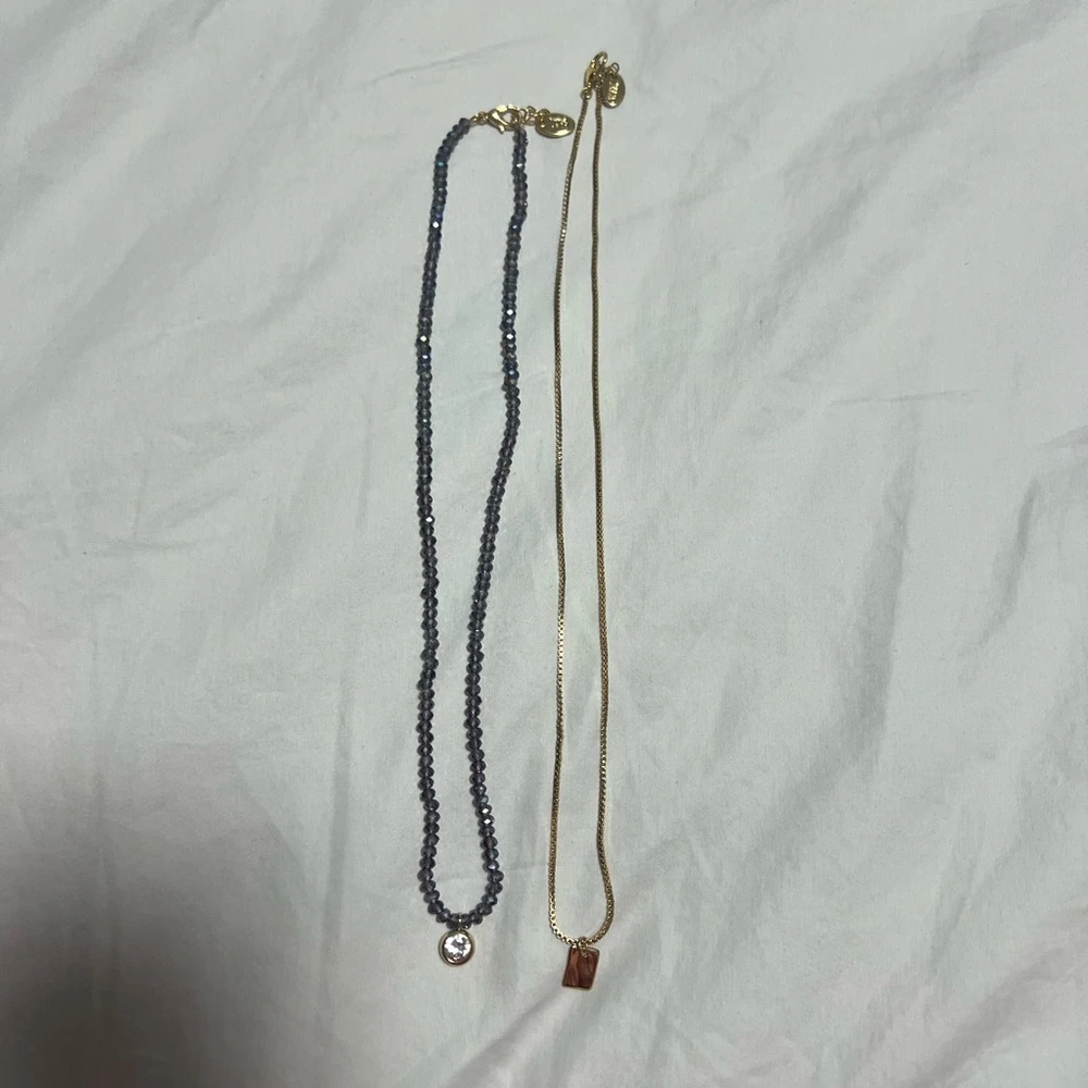 Zara Gold and Purple Pendant Necklace Set - photo 2